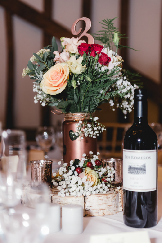 wedding table decorations Olde Bell, Hurley