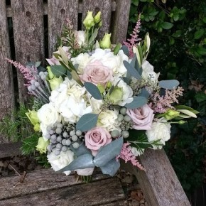 blush roses, bridal bouquet