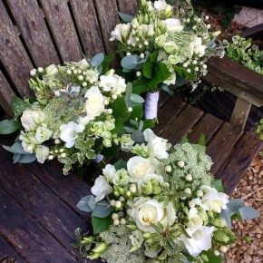 all white bouquets